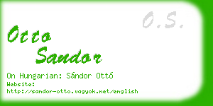 otto sandor business card