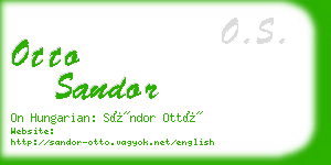 otto sandor business card